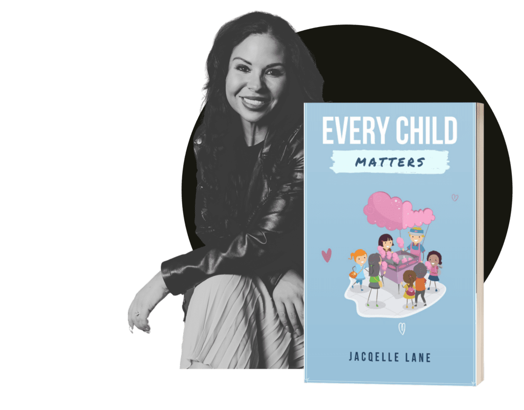 Jacqelle Lane with her book " Every Child Matters"- jacqelle lane